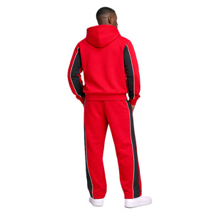 Ensembles de survêtements pour hommes avec panneaux contrastés rouges, style streetwear oversize, vêtements de sport, fournisseur OEM ODM de survêtements personnalisés - Product Image 2