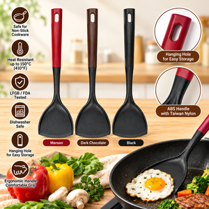 JAYA MATA JM288 Solid Turner Taiwan Nylon Heat Resistant Spatula <b>Non</b> <b>Stick</b> Safe Dishwasher Microwave Oven Safe Kitchen Utensil - Product Image 6