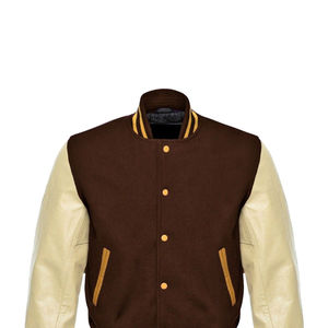 Ajoutez vos logos personnalisés d'écoles et d'universités sur les vestes universitaires en gros, avec corps 100 % pure laine et manches en cuir. - Product Image 3