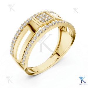 Anillo de Filigrana Clásico con Diamantes Cultivados en Laboratorio, Corte Brillante, Oro Sólido, Hecho a Medida, para Mujer, de KRUP JEWELS, Ideal para Bodas y Fiestas - Product Image 4