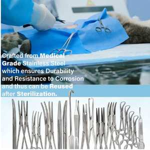 Kit de 22 Piezas para Esterilización Felina, Instrumentos Quirúrgicos Ortopédicos de Acero Inoxidable, Aprobado por la CE Veterinaria - Product Image 2
