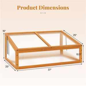 Serra da Giardino Portatile in Legno con Tetto Regolabile in Policarbonato 37'' x 25'' x 16'' - Mini Serra Estensibile per Giardino - Product Image 4