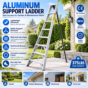 Échelle de jardin en <span class=keywords><strong>aluminium</strong></span> de 2,4 m pour la cueillette des cerises, échelle de taille de jardin avec marches antidérapantes et support en <span class=keywords><strong>aluminium</strong></span> à une seule jambe - Product Image 1