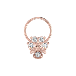 AJRETAIL Women's Classic 14K <b>Yellow</b>-Gold Layered Floral & Teardrop Design Nose Pin - Product Image 2