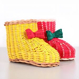 Arbre de noël suspendu articles de décoration en rotin chaussures bottes décorations pour la maison intérieur extérieur meilleure vente OEM accepter - Product Image 1