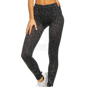 Leggings Largos de Cintura Alta para Mujer, Negros con Estampado de Puntos, Tejidos en Spandex y Poliéster, Deportivos, Elásticos, Transpirables, para Todas las Temporadas - Product Image 3