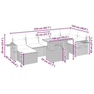 Conjunto de Sofás de Jardín en Beige y Blanco Crema para Patio, Muebles de Exterior Elegantes - Product Image 4