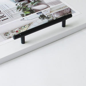 Precio de fábrica: Tirador de barra en T de aleación de zinc negro mate para gabinetes, muebles modernos de cocina, baño, mesitas de noche y cajones. - Product Image 4