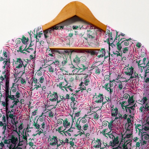 Kaftán de algodón estampado a mano al por mayor, kaftán de playa de algodón estampado, vestido de fiesta para mujer, vestido maxi de noche - Product Image 4