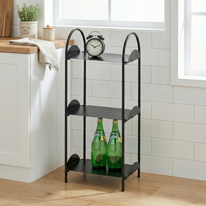 Étagère d'angle de bain en métal moderne et durable à 3 niveaux, support de salle de bain en fer pour le rangement à la maison - Product Image 2