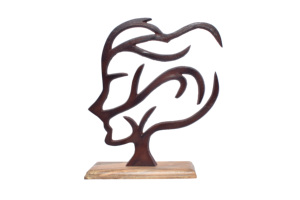 Hot Selling Sculpture Aluminium <b>Trophy</b> with Wooden <b>Base</b> Wholesale Decorative Homeware Item for Christmas Manufactured Exporter - Product Image 3