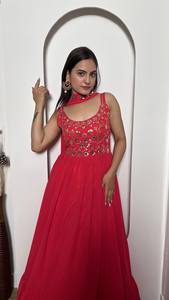 Robe Anarkali en Georgette à Paillettes Attrayante avec Dupatta, Tenue de Soirée, Prix de Gros, Vêtement Ethnique - Product Image 3