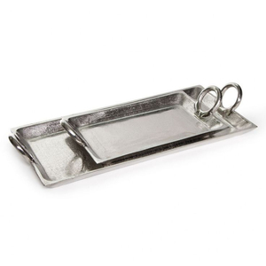 Bandeja de Servicio Rectangular de Aluminio al por Mayor con Asas, Platos de Metal Plateado para Hotel, Restaurante y Vajilla de Catering - Product Image 3