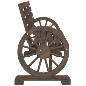 Banco de Jardín Resistente de 2 Plazas, Madera de Abeto Sólida con Acabado de Madera Quemada, Banco para Patio - Product Image 5