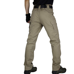 Pantalon cargo décontracté en coton pour homme, coupe ample, multi-poches, pantalon d'extérieur avec fermeture éclair, confortable pour un usage quotidien, pantalon cargo pour homme - Product Image 2