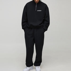 Survêtements tendance pour hommes avec fermeture à quart de zip, en coton/polyester pour un ajustement confortable et décontracté en hiver, service OEM - Product Image 1
