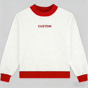 Custom Winter Two-Tone Oversized Crewneck Sweatshirt with Mock Neck Contrast Rib 100% Cotton Custom Brand Name for Women - Product Image 3