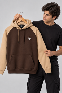 Sweat-shirt à capuche personnalisé 100 % coton bicolore, coupe oversize, streetwear premium, fabricant de pulls - Product Image 2