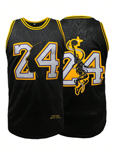 Custom Basketball Tank Top Black Gold Mens Reversible Singlet Sleeveless <b>Blank</b> Custom Name Number Mesh Youth OEM Supplier - Product Image 6