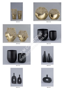 Vase à fleurs en métal artisanal de style côtier avec design géométrique, décoration de luxe pour la maison pour Pâques - Product Image 2