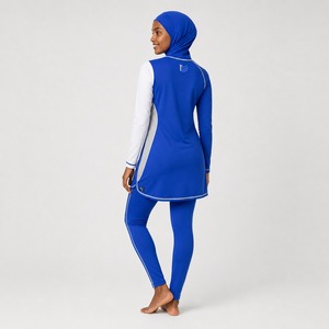 Ensemble de bikini modeste personnalisé à imprimé animalier pour femme, coupe haute, logo frontal, séchage rapide, écologique, 2 pièces, burkini, ensemble de bikini modeste - Product Image 2