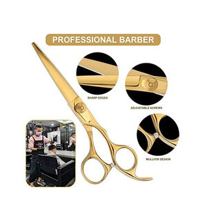 Tijeras de Peluquería Profesionales 4Cr13 con Puntas de Acero Inoxidable Chapadas en Oro, Ligeras y Plegables para Salón de Belleza - Product Image 4