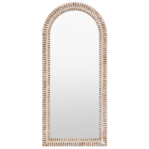 Miroir mural décoratif artisanal en bois blanchi, design élégant, décoration moderne pour la maison, salon, chambre à coucher - Product Image 2