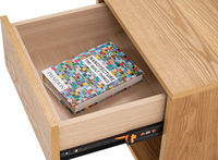 Elegante y Duradera Mesita de Noche Moderna con Patas de Madera Maciza Acabado Natural 1 Cajón para Dormitorio, Sala de Estar y Uso en Hoteles