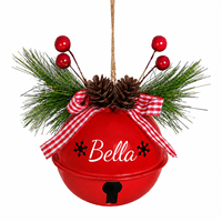 Ornement de cloche de Noël personnalisé, décoration suspendue, nom personnalisé, cloche en métal pour la décoration de l'arbre de Noël