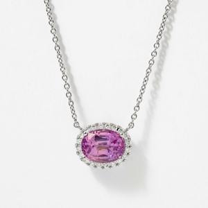 Elegante Collar con Colgante Solitario de Diamante Cultivado en Laboratorio con Corte Corazón en Oro Blanco Sólido de 14K, con Halo y Certificado IGI, Ideal para Cumpleaños - Product Image 3