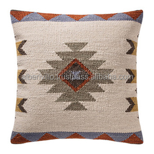 Cotton Handloom Indian Geometric Modern Kilim Cushion Cover Eco-Friendly Washable Outdoor 30x50 - Product Image 5