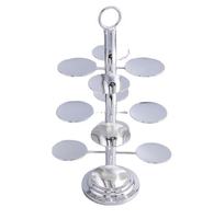 Support à gâteau élégant en métal argenté et bois, design moderne, écologique, non toxique, compatible micro-ondes, pour café et restaurant
