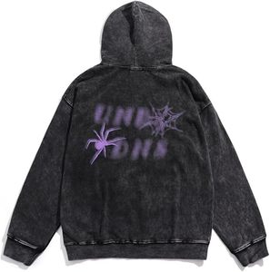 Wholesale Custom Pigment Dyed Acid Wash Hoodie High Quality Screen Print Oversized Dropped Shoulder Vintage Sweatshirt hoodies - Product Image 4