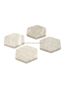 Eco-Friendly <b>Square</b> Marble Coasters Classic Design Latest Patterned Mat <b>Set</b> 4 Inch 5mm Thick Dining Table Wedding Party Kitchen - Product Image 5