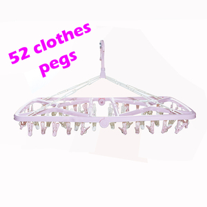 Collapsible Foldable Heavy Duty <b>Plastic</b> 52-Clip Laundry Drying Rack for Adult Kids Underwear Baby Clothes Bathroom Wardrobe Use - Product Image 3