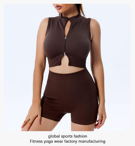 Fitness Yoga Wear Custom Logo Breathable Nylon Spandex <b>2</b>-<b>Piece</b> Scrunch Butt Lift Leggings Ribbed Bra Crop Top Women Workout <b>Set</b> - Product Image 5