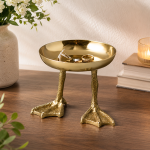 Bol décoratif de luxe en or en forme de patte de poulet, porte-bijoux, plat de rangement pour la décoration intérieure - Product Image 5