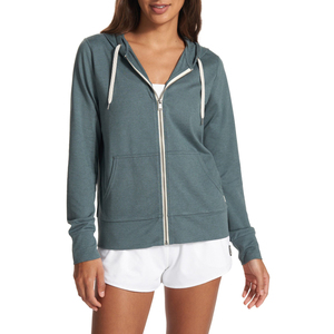 <b>Women's</b> Black <b>Zip</b>-<b>Up</b> <b>Hoodie</b> Full Sleeve Regular Length 100% Cotton Knitted Breathable Solid Color Autumn Wear - Product Image 5