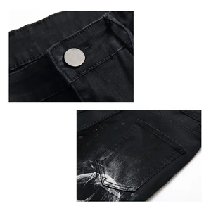 GENERSA SPORTS Jeans Rectos de Cintura Media para Hombre, Transpirables, Ligeros, Lavado Enzimático, Tela Vaquera de Pana, Diseño Liso, Estilo Hip Hop - Product Image 6
