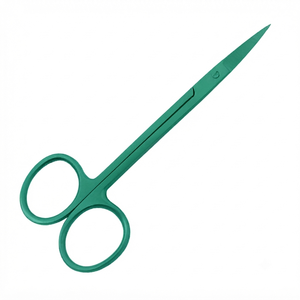 Ciseaux de manucure professionnels, lame incurvée en acier inoxydable, manche en acier, pliable, pour droitiers, coupe-cuticules durable - Product Image 1