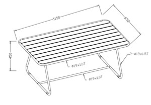 Mesa de Metal Minimalista para Exteriores, Mesa de Comedor de Acero con Recubrimiento en Polvo, Diseño Duradero - Product Image 6