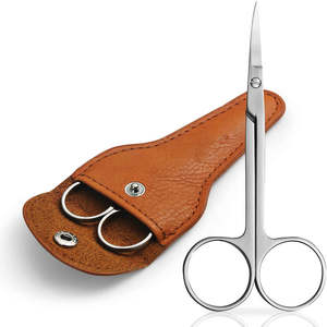 Tijeras para Cutículas de Acero Inoxidable con Punta Afilada, Seguras, para Manicura, con Logotipo Personalizado, con Estuche de PU, por ANAAIF - Product Image 1