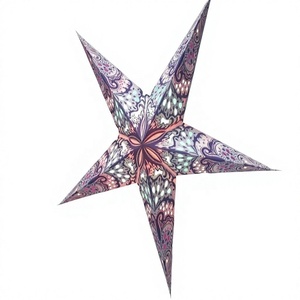 Laxmans Paper <b>Star</b> Lantern <b>Hanging</b> Handicraft Eco-Friendly Reusable 60cm Printed Traditional Multi Pattern Christmas Decoration - Product Image 2