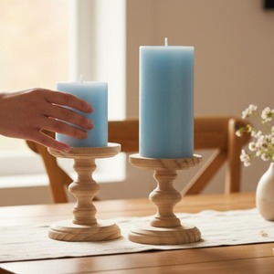 เชิงเทียนไม้ทำด้วยมือเป็นมิตรต่อสิ่งแวดล้อมสำหรับตกแต่งสปาและโยคะ - Product Image 3
