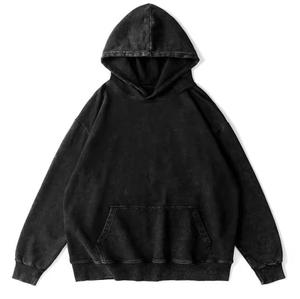 Sweat à capuche pour homme en coton délavé à l'acide, style streetwear vintage et décontracté, qualité premium - Product Image 1