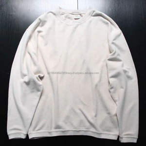 Vente en gros de sweat-shirt ample à col rond en pur coton délavé épais Sweat à capuche pour hommes et femmes en tricot gaufré - Product Image 4