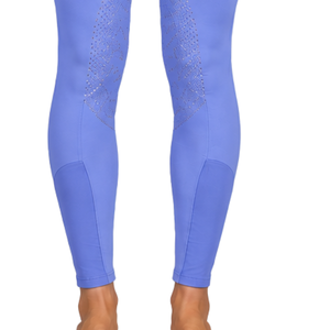 Leggings d'équitation pour femmes violet clair, taille haute, extensibles, avec grip intégral en silicone, pour l'entraînement - Product Image 3