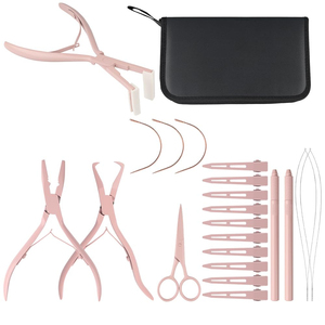 Advanced Hair Extension Plier Kit for Micro Link <b>Beads</b> Installation Loop <b>Needle</b> and Hair Styling Tool Set - Product Image 1