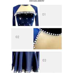 Combinaison de couleurs vibrantes Tissu léger à séchage rapide avec motif artistique en cristal Strass Uniforme de cheerleading - Product Image 3