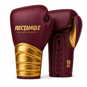 Gants de boxe personnalisés à lacets rectangulaires, équipement de combat, meilleurs gants de combat et d'entraînement, 100% cuir véritable - Product Image 1